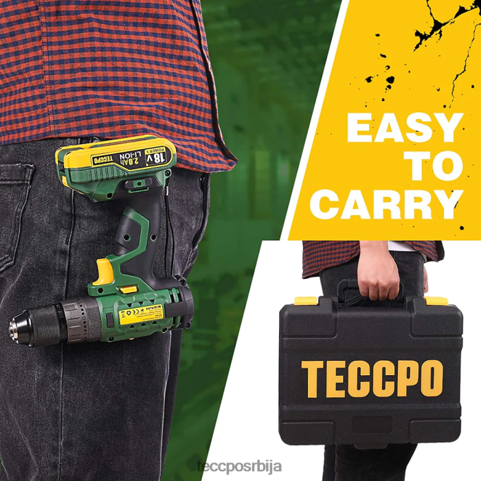 Прибор TECCPO 20/18в мак 2.0ах литијум-јонска пуњива батерија за све 20/18в бежичне електричне алате - зпк18хс2000 X0JL8666