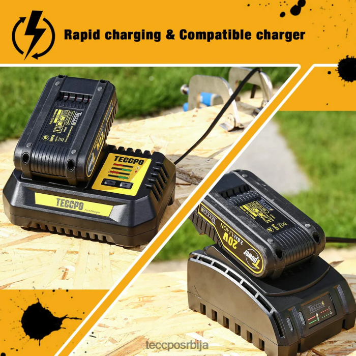 Прибор TECCPO 20/18в мак 2.0ах литијум-јонска пуњива батерија за све 20/18в бежичне електричне алате - зпк18хс2000 X0JL8666