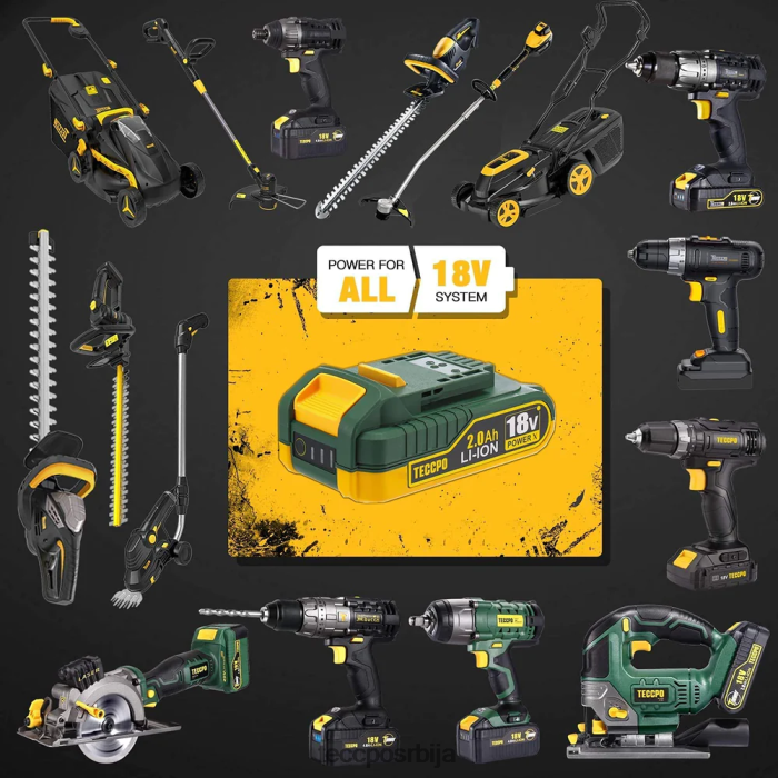 Прибор TECCPO 20/18в мак 2.0ах литијум-јонска пуњива батерија за све 20/18в бежичне електричне алате - зпк18хс2000 X0JL8666
