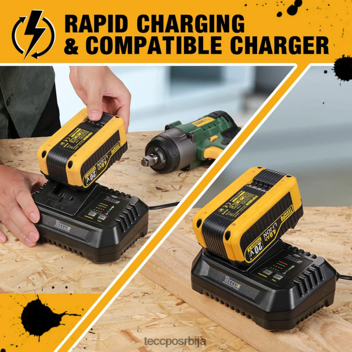 Прибор TECCPO 20/18в мак 4.0 ах литијум-јонска батерија великог капацитета X0JL8667