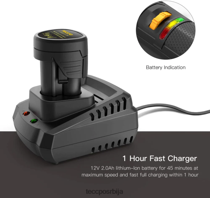 Прибор TECCPO ли699-ли батерија (1 пакет) од 2,0 ампера за 12в литијум-јонске батерије X0JL8640