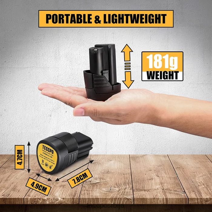 Прибор TECCPO ли699-ли батерија (1 пакет) од 2,0 ампера за 12в литијум-јонске батерије X0JL8640