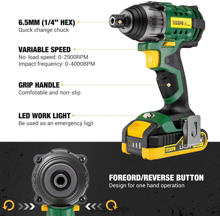 бушилице и возачи TECCPO 18 комбиновани комплет X0JL866