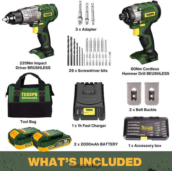 бушилице и возачи TECCPO мтд680б акумулаторска бушилица X0JL8611