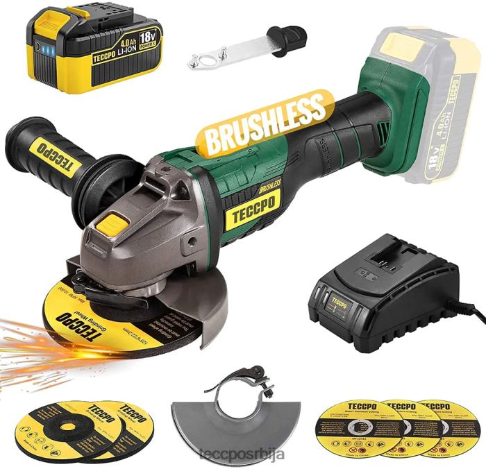 друге збирке TECCPO акумулаторска угаона брусилица без четкица 20в мак X0JL8652