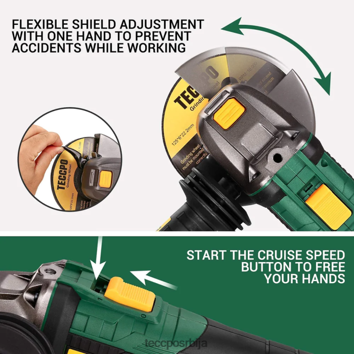 друге збирке TECCPO акумулаторска угаона брусилица без четкица 20в мак X0JL8652