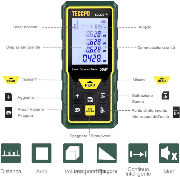друге збирке TECCPO ласерски метар X0JL8637
