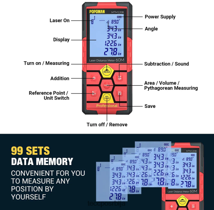 друге збирке TECCPO попоман ласерска мера пуњива X0JL8638