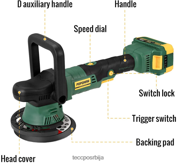 друге збирке TECCPO бежични уређај за полирање без четкица X0JL8664