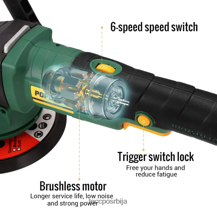друге збирке TECCPO бежични уређај за полирање без четкица X0JL8664