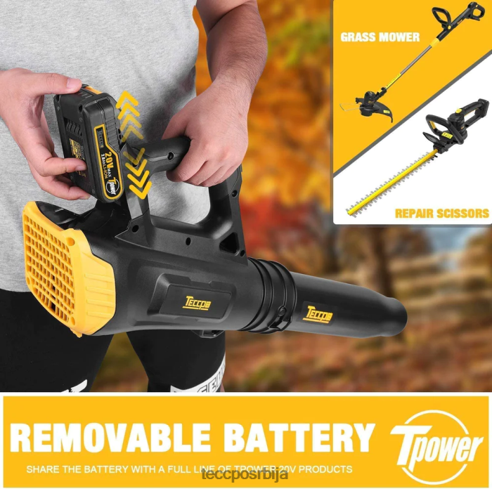 нега баште TECCPO акумулаторска дуваљка за лишће 20в X0JL8655