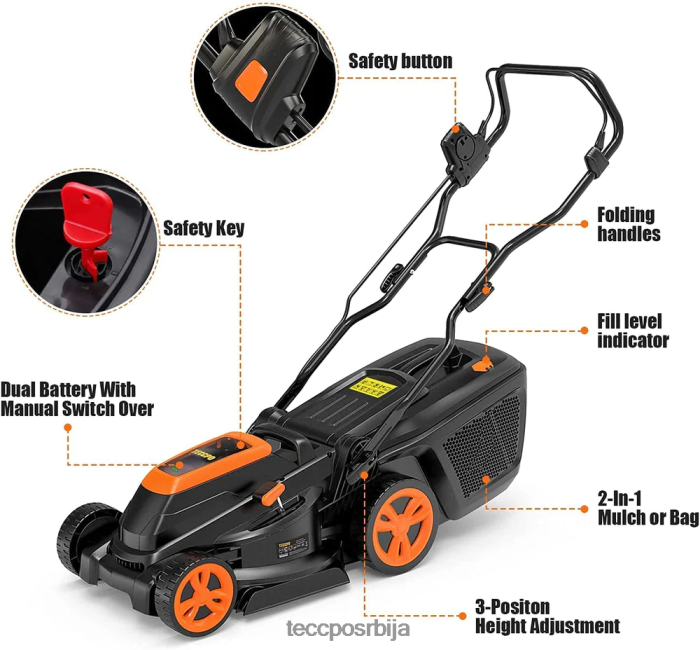 нега баште TECCPO 40в бежична косилица за траву X0JL8659