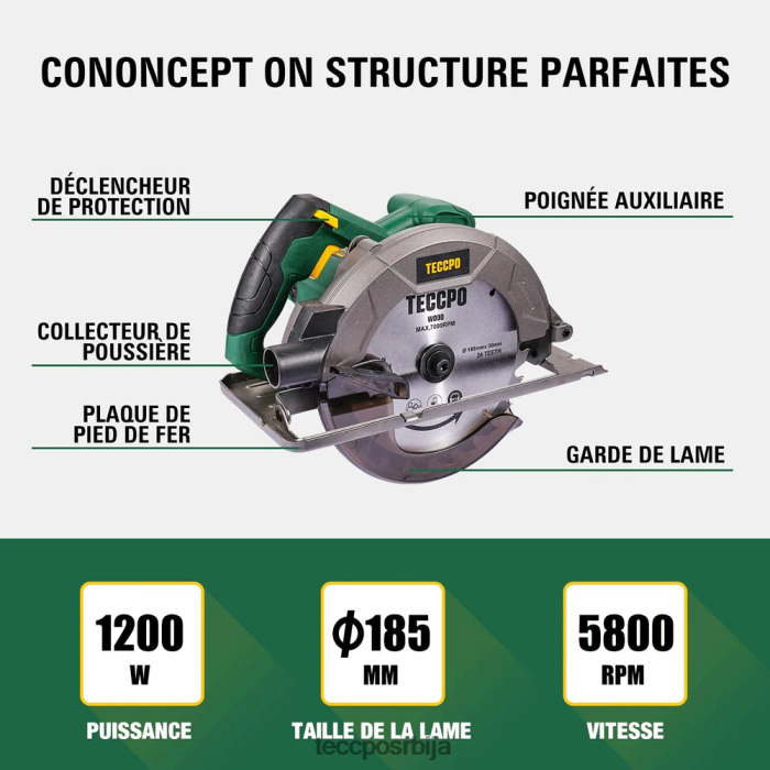 обрада дрвета TECCPO 1200в кружна тестера X0JL8627
