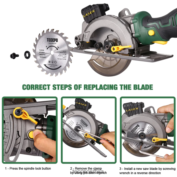 обрада дрвета TECCPO акумулаторска кружна тестера 20в 4-1/2