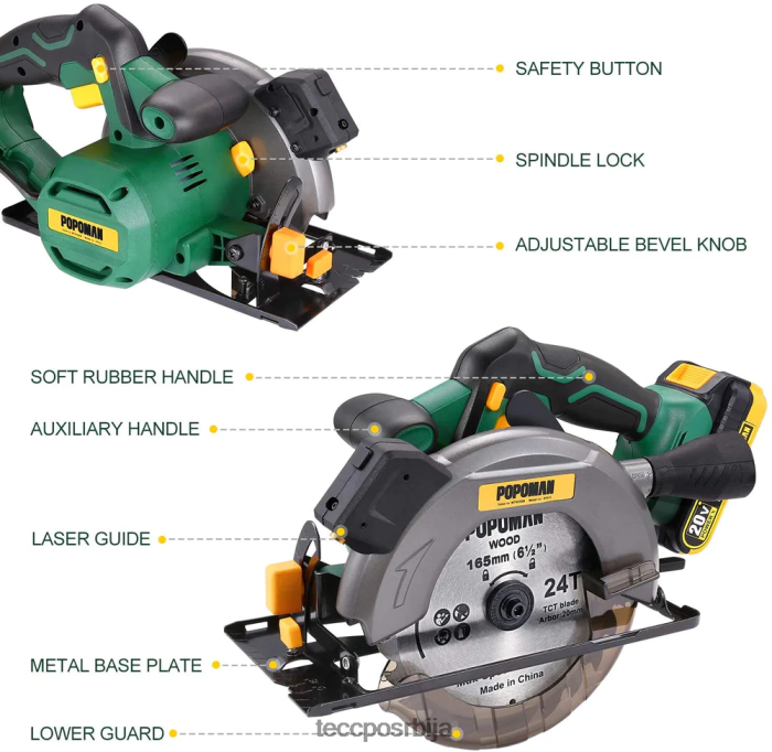 обрада дрвета TECCPO акумулаторска кружна тестера X0JL8619