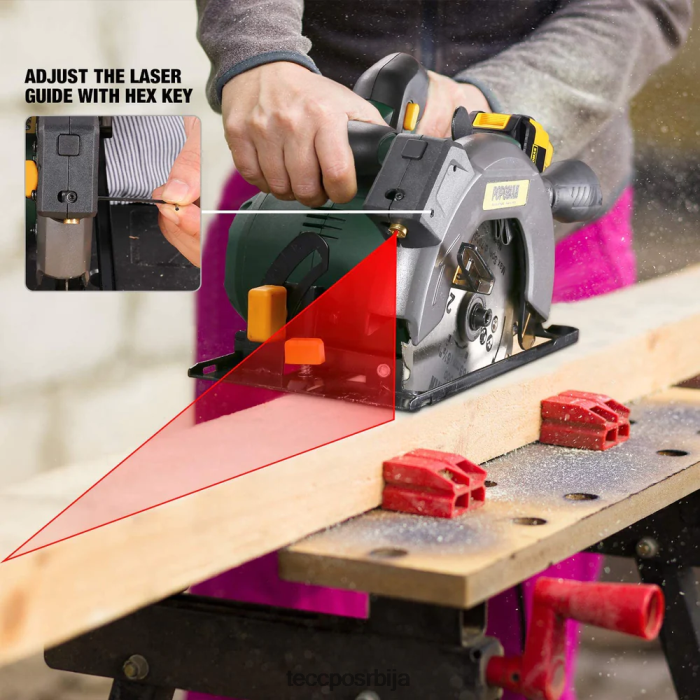 обрада дрвета TECCPO акумулаторска кружна тестера X0JL8619