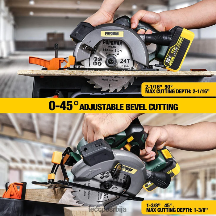 обрада дрвета TECCPO акумулаторска кружна тестера X0JL8619