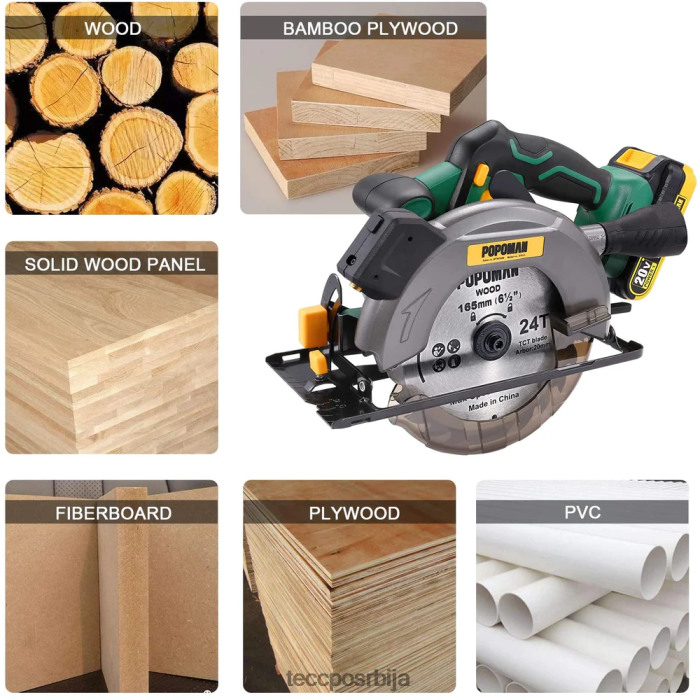 обрада дрвета TECCPO акумулаторска кружна тестера X0JL8619