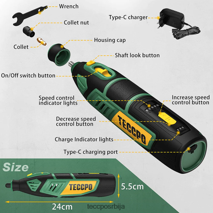ротациони алати TECCPO 12в ротациони алати на батерије X0JL8646