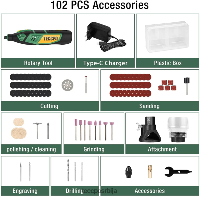 ротациони алати TECCPO 12в ротациони алати на батерије X0JL8646
