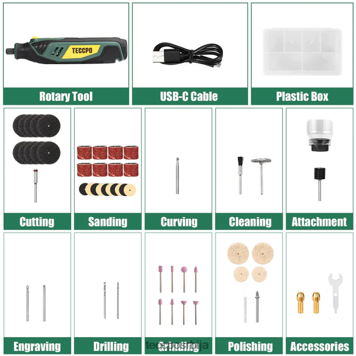 ротациони алати TECCPO 4в акумулаторски ротациони алат X0JL8649