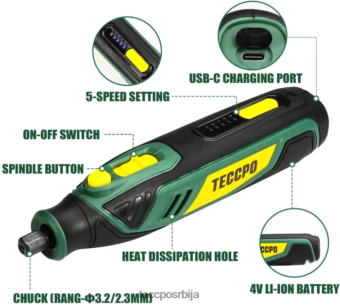 ротациони алати TECCPO 4в акумулаторски ротациони алат X0JL8649